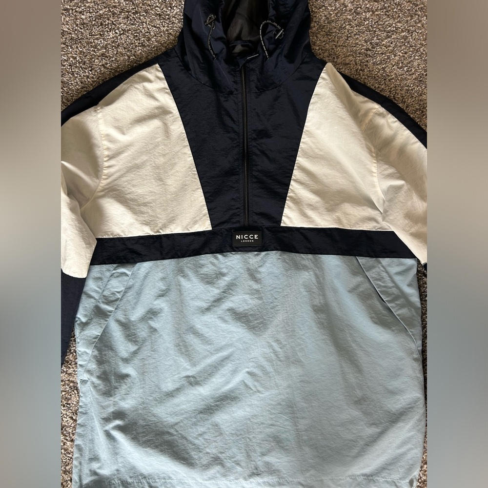 5/$25 Nicce London unisex hooded pullover windbreaker jacket large - Picture 3 of 14